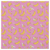 Banana Stripe Vector Muster | Magenta Stoff (Nahaufnahme)