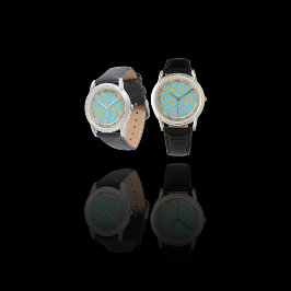 Banana Stripe Vector Muster | Türkisblau Armbanduhr