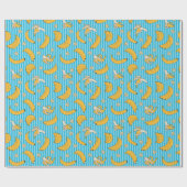 Banana Stripe Vector Muster | Türkisblau Geschenkpapier (Flach)