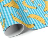 Banana Stripe Vector Muster | Türkisblau Geschenkpapier (Rolleneckpunkt)