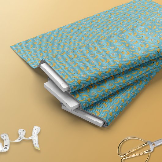 Banana Stripe Vector Muster | Türkisblau Stoff