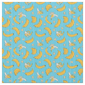 Banana Stripe Vector Muster | Türkisblau Stoff (Nahaufnahme)