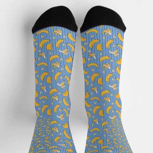 Banana Stripe Vector Pattern | Classic Blue Socken (Oben)