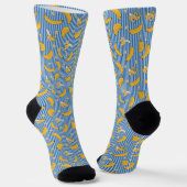 Banana Stripe Vector Pattern | Classic Blue Socken (Gewinkelt)