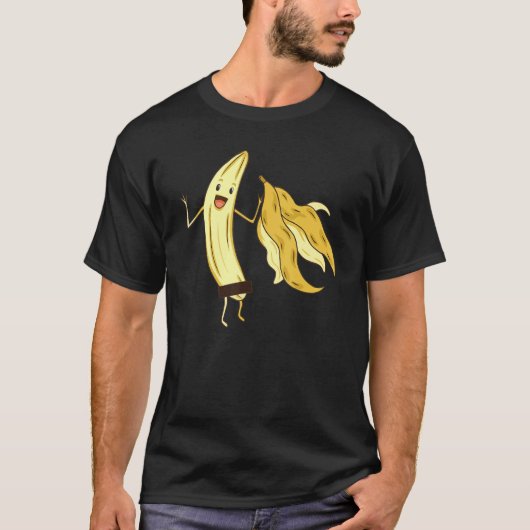 Banana Striptease Zensored Banana Adult T-Shirt (Vorderseite)
