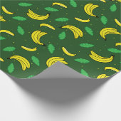 Banana Summer Yellow Green Tropical Frucht Muster Geschenkpapier (Ecke)