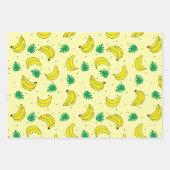 Banana Summer Yellow Green Tropical Frucht Muster Geschenkpapier Set (Vorderseite)