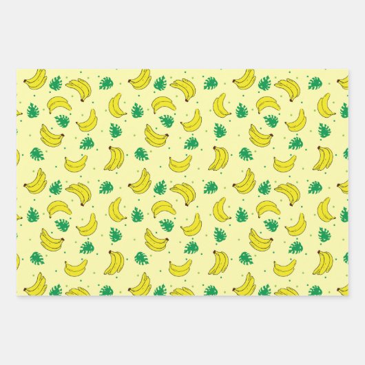 Banana Summer Yellow Tropical Frucht Muster Geschenkpapier Set (Vorderseite 3)