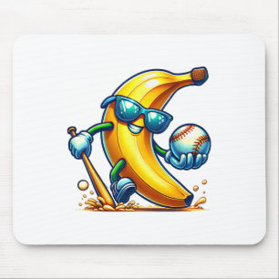 Banana Sungles Face Funny Frucht Cool Banana Funny Mousepad
