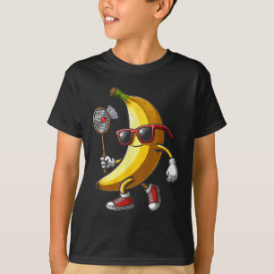 Banana Sungles Spielen Badminton Funny Frucht Spor T-Shirt