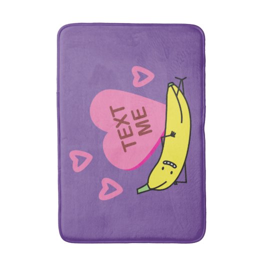 Banana Text Me Valentine lächelt Badematte (Vorderseite Vertikal)