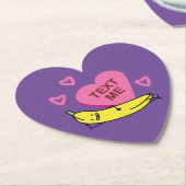 Banana Text Me Valentine lächelt Untersetzer (angewinkelt)