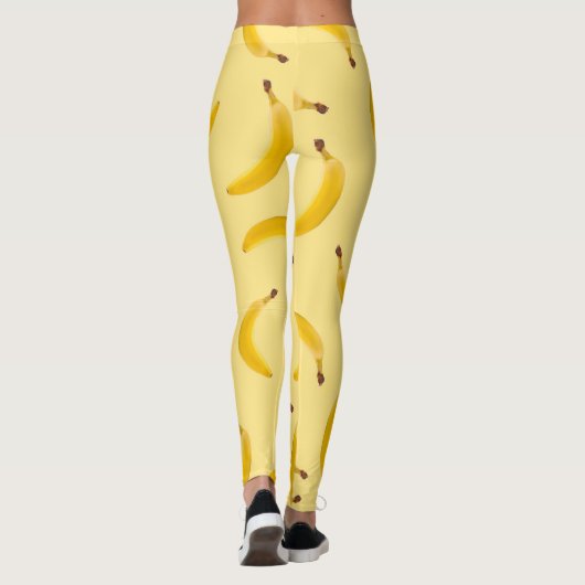 Banana Textur hellgelbe Leggings (Rückseite)