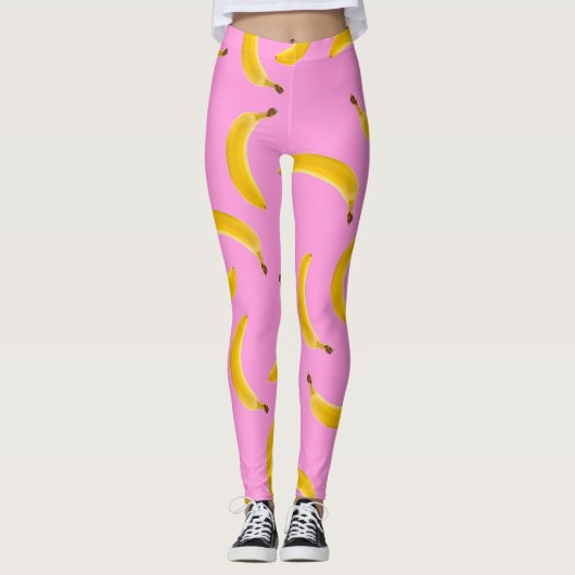 Banana Textur hellrosa Leggings (Vorderseite)