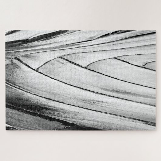 Banana Tree Bark Puzzle - Monochrome Jigsaw (Horizontal)