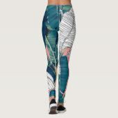 Banana Tree Botanisch: Hell rot nahtlos Leggings (Rückseite)