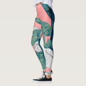 Banana Tree Botanisch: Hell rot nahtlos Leggings (Links)