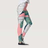 Banana Tree Botanisch: Hell rot nahtlos Leggings (Rechts)