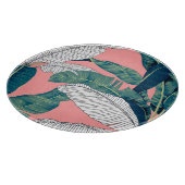 Banana Tree Botanisch: Hell rot nahtlos Schneidebrett (Ecke)