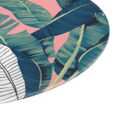 Banana Tree Botanisch: Hell rot nahtlos Schneidebrett (Ecke)