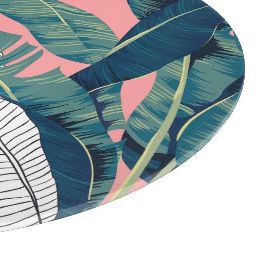 Banana Tree Botanisch: Hell rot nahtlos Schneidebrett (Ecke)