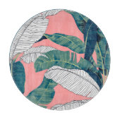 Banana Tree Botanisch: Hell rot nahtlos Schneidebrett (Vorderseite)