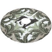 Banana Tree Cheetah Tropical Pattern Polyester Weihnachtsbaumdecke (Schrägansicht)