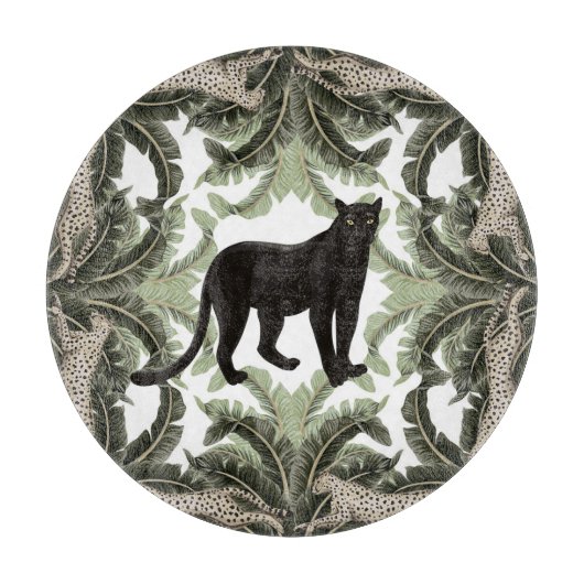 Banana Tree Cheetah Tropical Pattern Schneidebrett (Vorderseite)