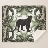 Banana Tree Cheetah Tropical Pattern Sherpadecke (Vorderseite (Horizontal))