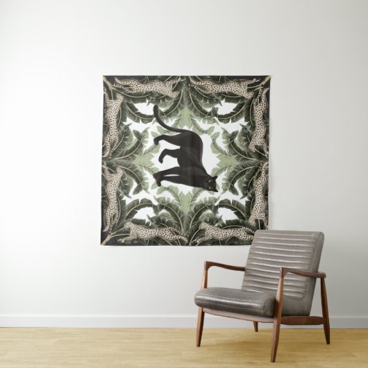 Banana Tree Cheetah Tropical Pattern Wandteppich (Beispiel (Horizontal))