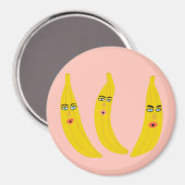 Banana Trio Whimsical Magnet (Vorderseite/Rückseite)