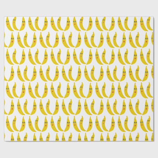 Banana Trio Whimsical Muster Geschenk Geschenkpapier (Flach)