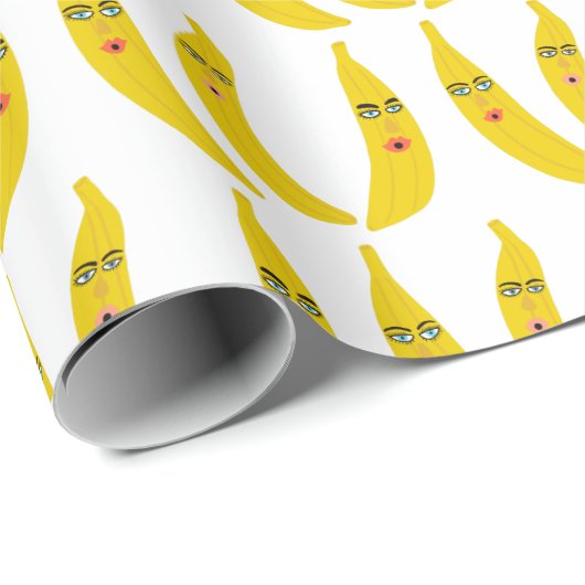 Banana Trio Whimsical Muster Geschenk Geschenkpapier (Rolleneckpunkt)