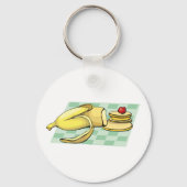 Banana und Pancakes Frühstückspensum Küche Schlüsselanhänger (Vorderseite)