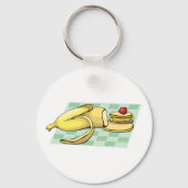 Banana und Pancakes Frühstückspensum Küche Schlüsselanhänger (Rückseite)