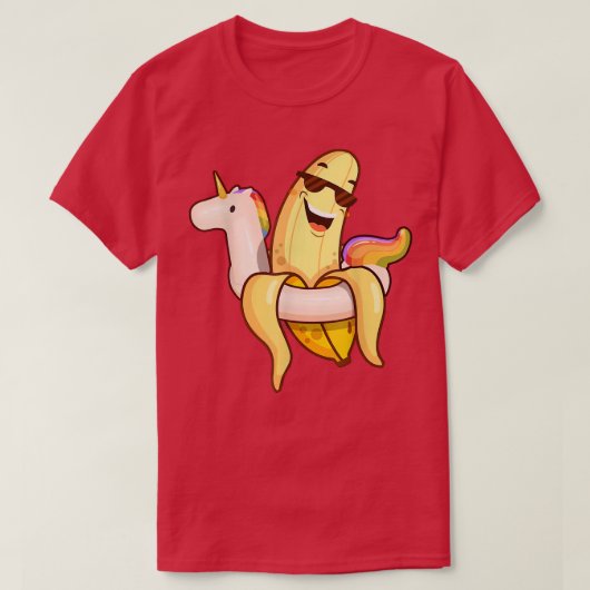 Banana Unicorn Float Summer Tropical Frucht Hawaii T-Shirt (Design vorne)