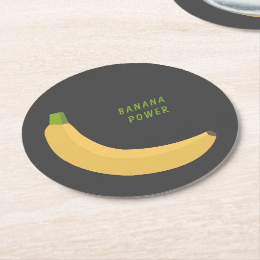 Banana-Untersetzer Runder Pappuntersetzer (Angewinkelt)