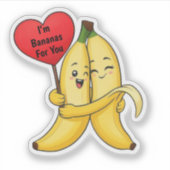 Banana-Valentinstag Aufkleber (Vorderseite)