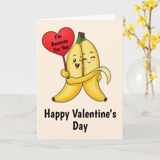 Banana-Valentinstag Karte (Gelbe Blume)