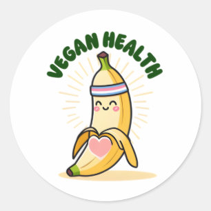 Banana vegan runder aufkleber