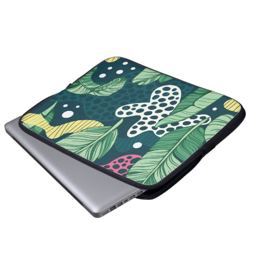 Banana verlasse abstrakte, trendige Farben Laptopschutzhülle (Vorne Knopf)