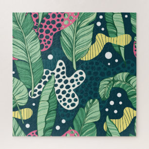 Banana verlasse abstrakte, trendige Farben Puzzle