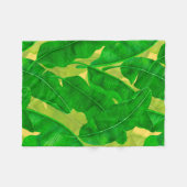 Banana verlasse Aquarellmuster Fleecedecke (Vorderseite (Horizontal))