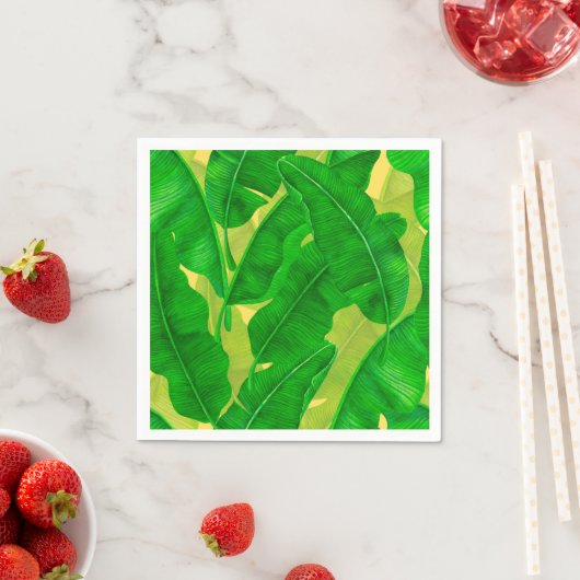 Banana verlasse Aquarellmuster Serviette (Beispiel)