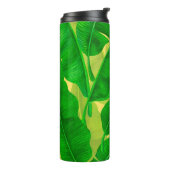 Banana verlasse Aquarellmuster Thermosbecher (Nach links gedreht)