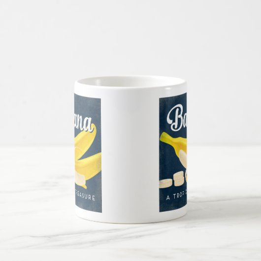 Banana Vintag Fruchtlabel Retro Kaffeetasse (Mittel)