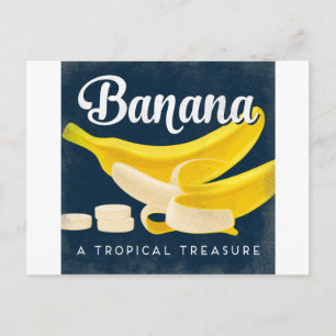 Banana Vintag Fruchtlabel Retro Postkarte