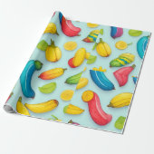 Banana Watercolor Personalisiertes Muster Geschenkpapier (Ungerollt)