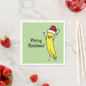 Banana-Weihnachtsmannmütze jubelt Weihnachten Serviette (Beispiel)