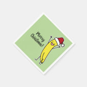 Banana-Weihnachtsmannmütze jubelt Weihnachten Serviette (Ecke)